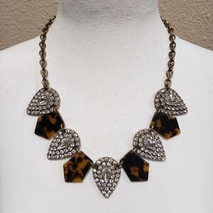 J. Crew Tortoiseshell and Crystal Necklace